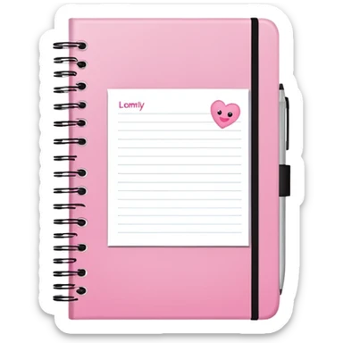 girly pink notebook planer sticker