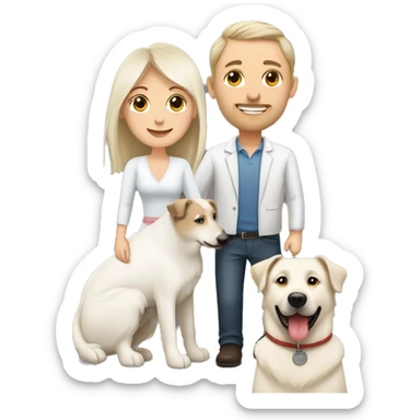Wife husband and white swiss shepherd and labrador sticker