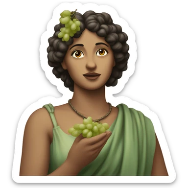 Sappho holds a bunch of grapes in her hand sticker