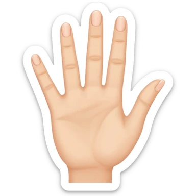 hand showing number four with fingers sticker