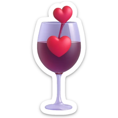 elegant heart emoticon themed for wine score, suitable for a wine blog, wine colors, transparent background sticker