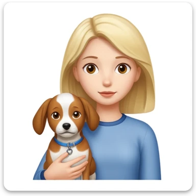 girl and her pet dog sticker