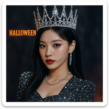 halloween kpop idol crown, sparkly and trendy sticker