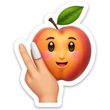 Finger poking peach  sticker