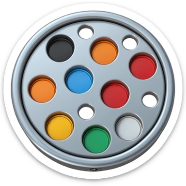 Un jeu de tamis rond avec des trous de plus en plus petits sticker