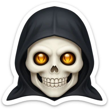 Cute grim reaper head that is happy sticker