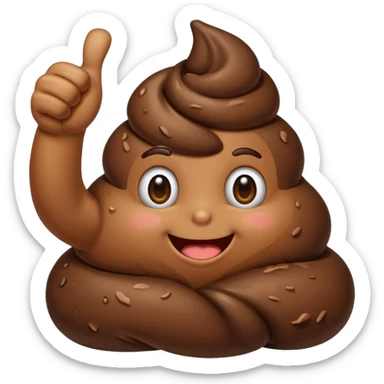 Poop thumbs up no face sticker