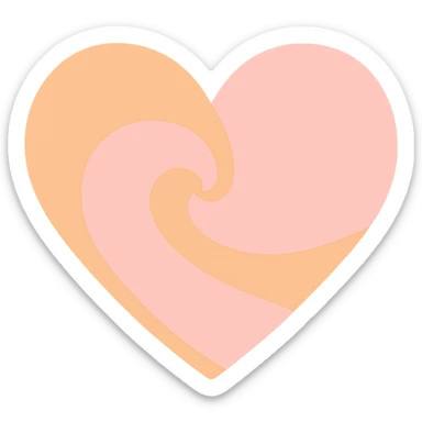 heart with a pastel orange and pink swirl, clean digital illustration, no background sticker