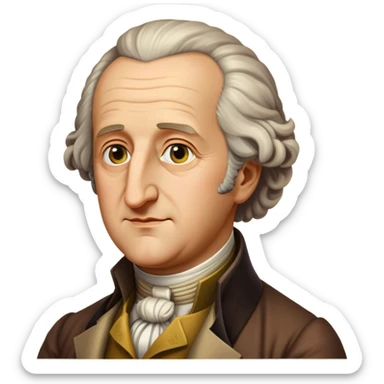 Cinematic Realistic Johann Wolfgang von Goethe Portrait Emoji, depicted as an intellectual literary giant with a thoughtful gaze and refined attire, rendered with detailed textures and warm classical lighting that captures his enduring literary influence. sticker