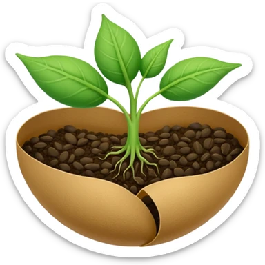 Germinating seed with a folded leaf sticker