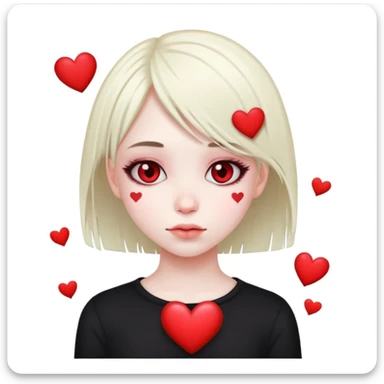 Emo girl with hearts sticker