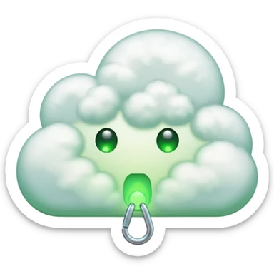 a cloud with a green glowing keyhole sticker