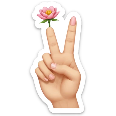 middle finger with flower sticker