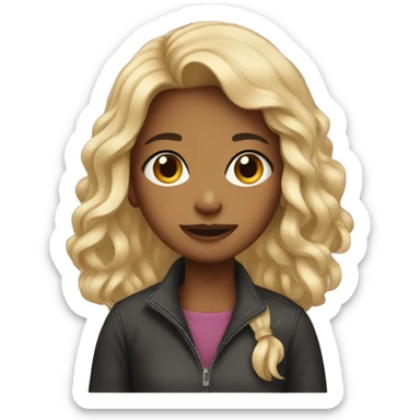 Girl with loce sticker