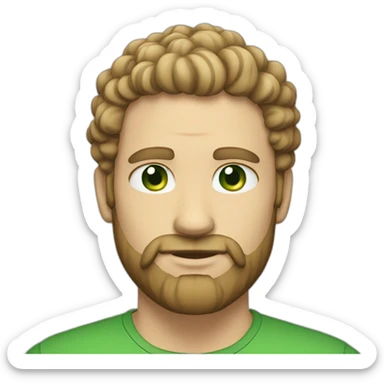 white man with green eyes and curly hear and barbe sticker