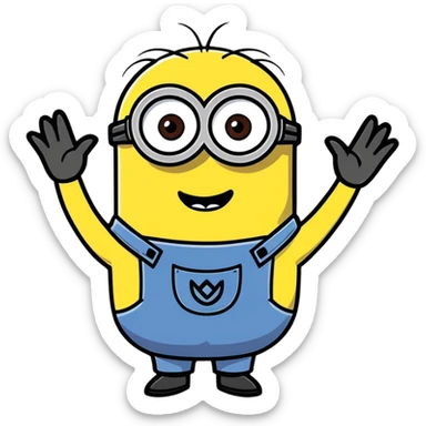 Minion do a heart with his hands sticker