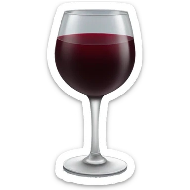 Glass of red wine with red lipstick on the rim sticker