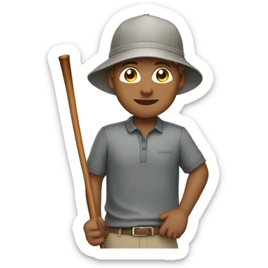 Ryan golfing grey hat light brown hair sticker