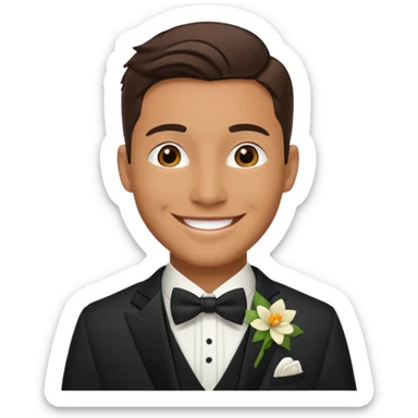 American groom, traditional, culture of american, smiley on face. sticker