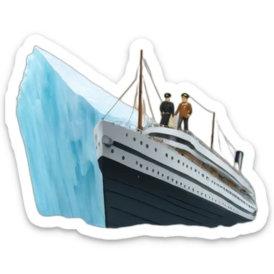 Titanic hiring a ice berg sticker