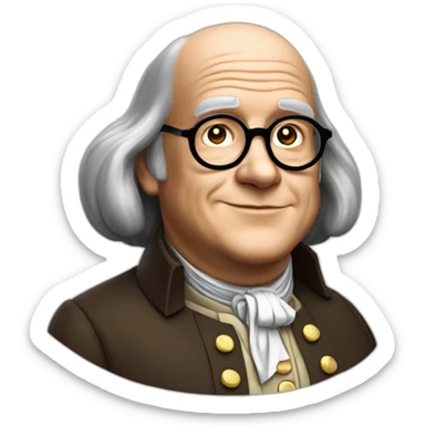 benjamin franklin with an arm up closed realistic sticker
