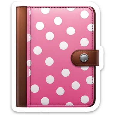 pink and brown polka dot file book sticker