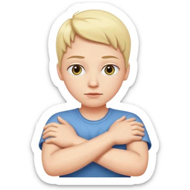 arms crossed with rolled eyes sticker