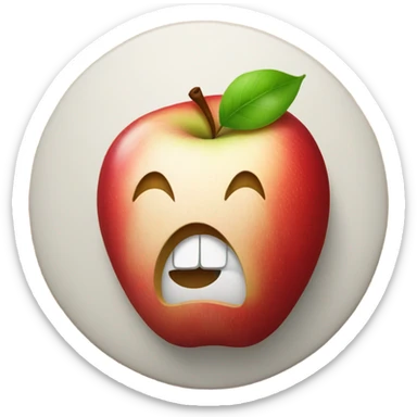 An apple on a table sticker