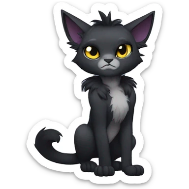 Anthro Dark Edgy Cool Shy Grumpy FurSona Feline Fakemon Full Body sticker