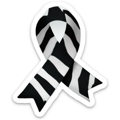 zebra print ribbon   sticker