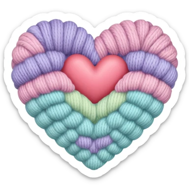 Pastel knit heart sticker