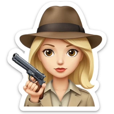 Mafia blondes woman in hat, gun  sticker
