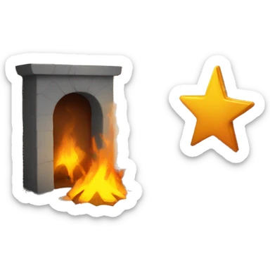 hearth with star sticker