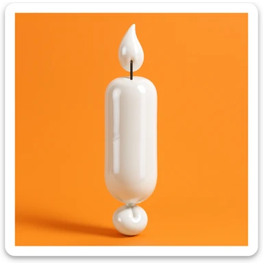 white candle, balloon style sticker