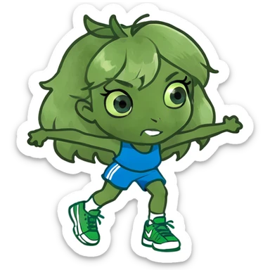 blonde girl with blue eyes that is a dancer for basketball team sticker