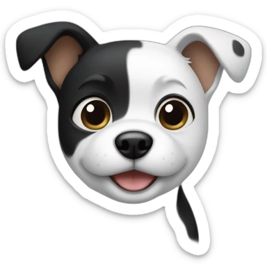 Black small dog with White spot sticker
