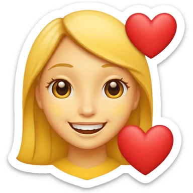 🫠 with hearts around it sticker