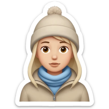 Fantasy human portrait emoji, visible cold breath effect near mouth, winter atmosphere, calm expression, minimal visual effect, clean readable emoji style, male/female variant
 sticker