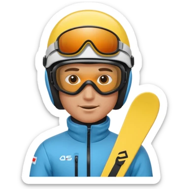 male Skier sticker