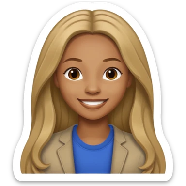 Shamari DeVoe with dark blonde long hair sticker