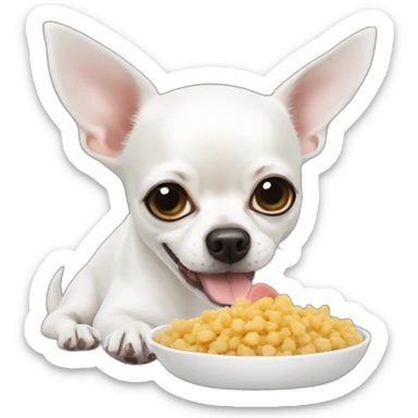 white chihuahua eating dog foot sticker