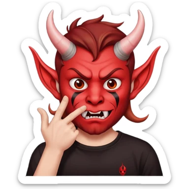 Creppy devil and shushing someone  sticker