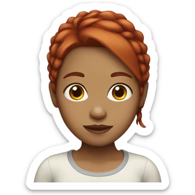 Girl with light skin and dark red hair  sticker