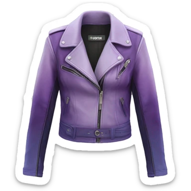 Realistic isolated side view of a pastel purple to dark purple ombre open leather fashion jacket. sticker