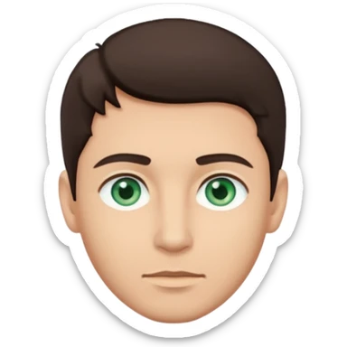 A man with blueish green eyes, dark brown hair  sticker