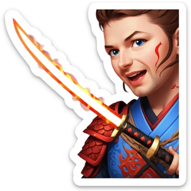 Fire-Wielding Samurai sticker