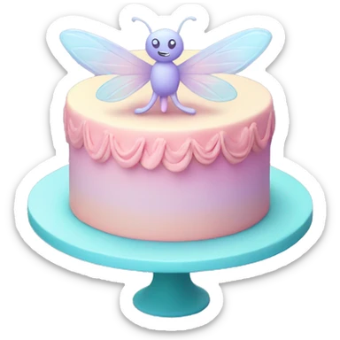 Fairy pastel cake sticker
