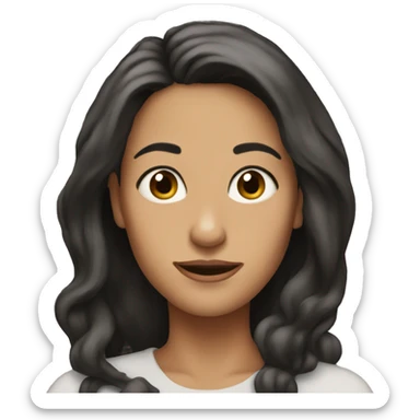 mom 45 years dark long hair sticker