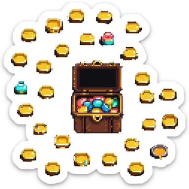 gold coins and treasure sticker