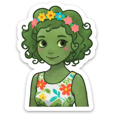 Curly girl sticker